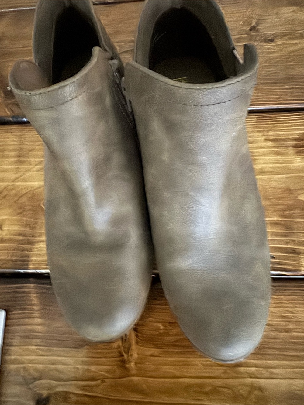 MIA Taupe Leather Ankle Booties